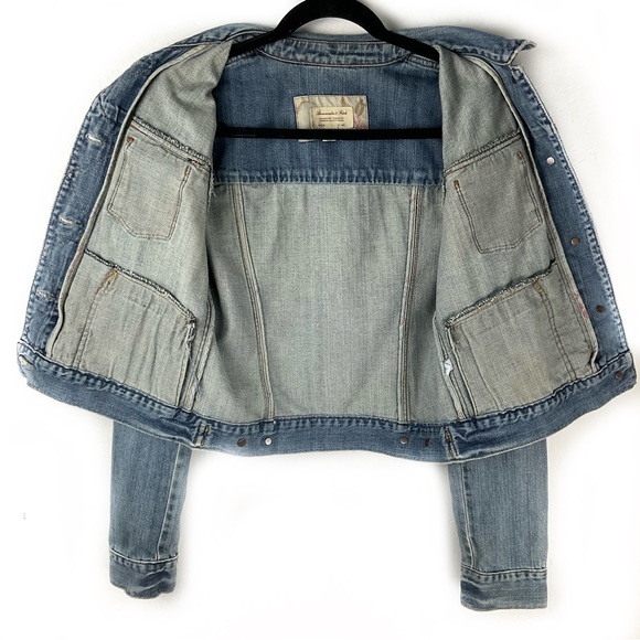 Abercrombie & Fitch A&F Blue Denim Button Up Jean Jacket - Picture 7 of 7